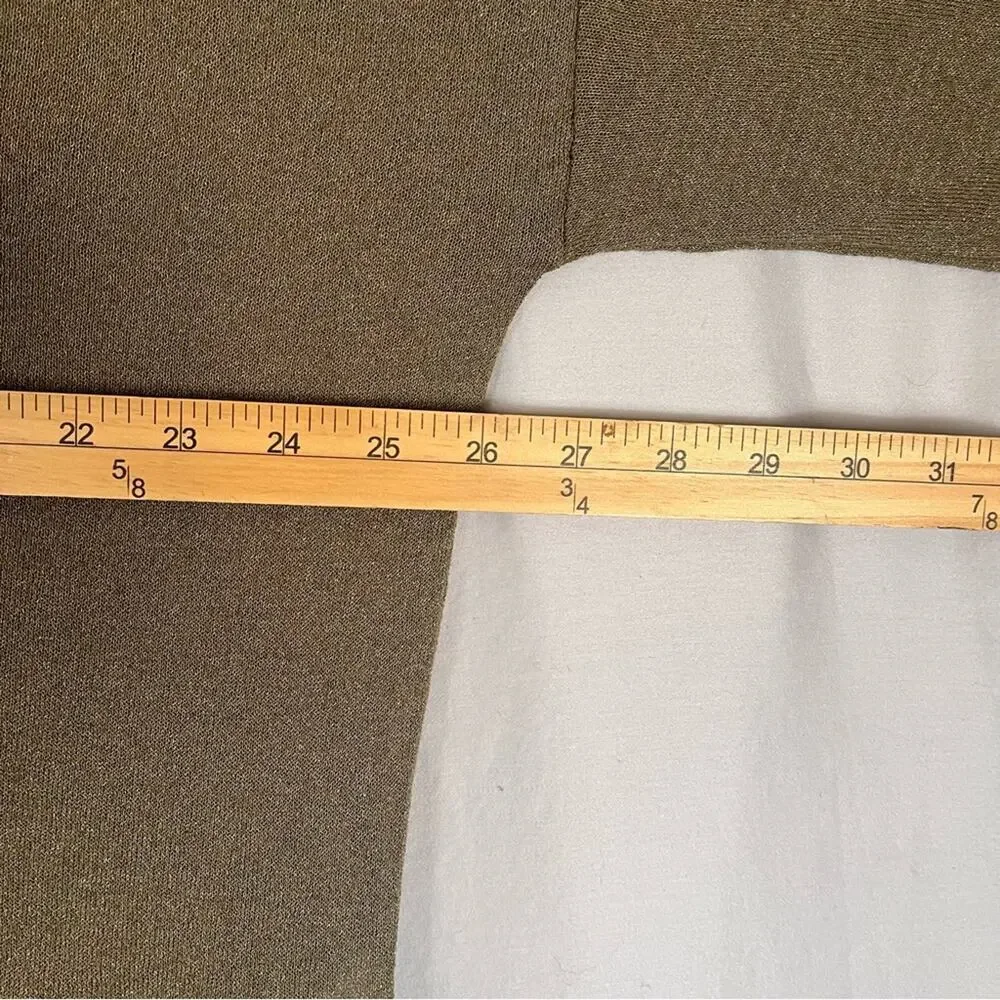 ZARA Linen Blend Oversized Shimmer Tunic Top Womens Small Olive Green Spring - Picture 9 of 12